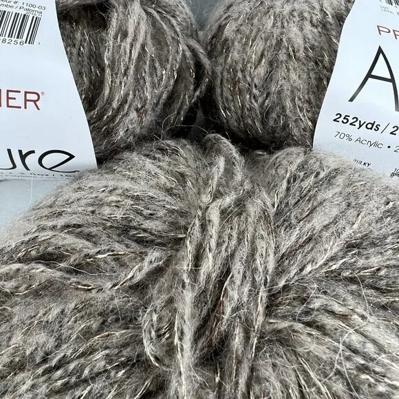 Premier Allure Alpaca Blend Luxury Yarn Dove Lot of 3 Turkey Original Package - Picture 2 of 6